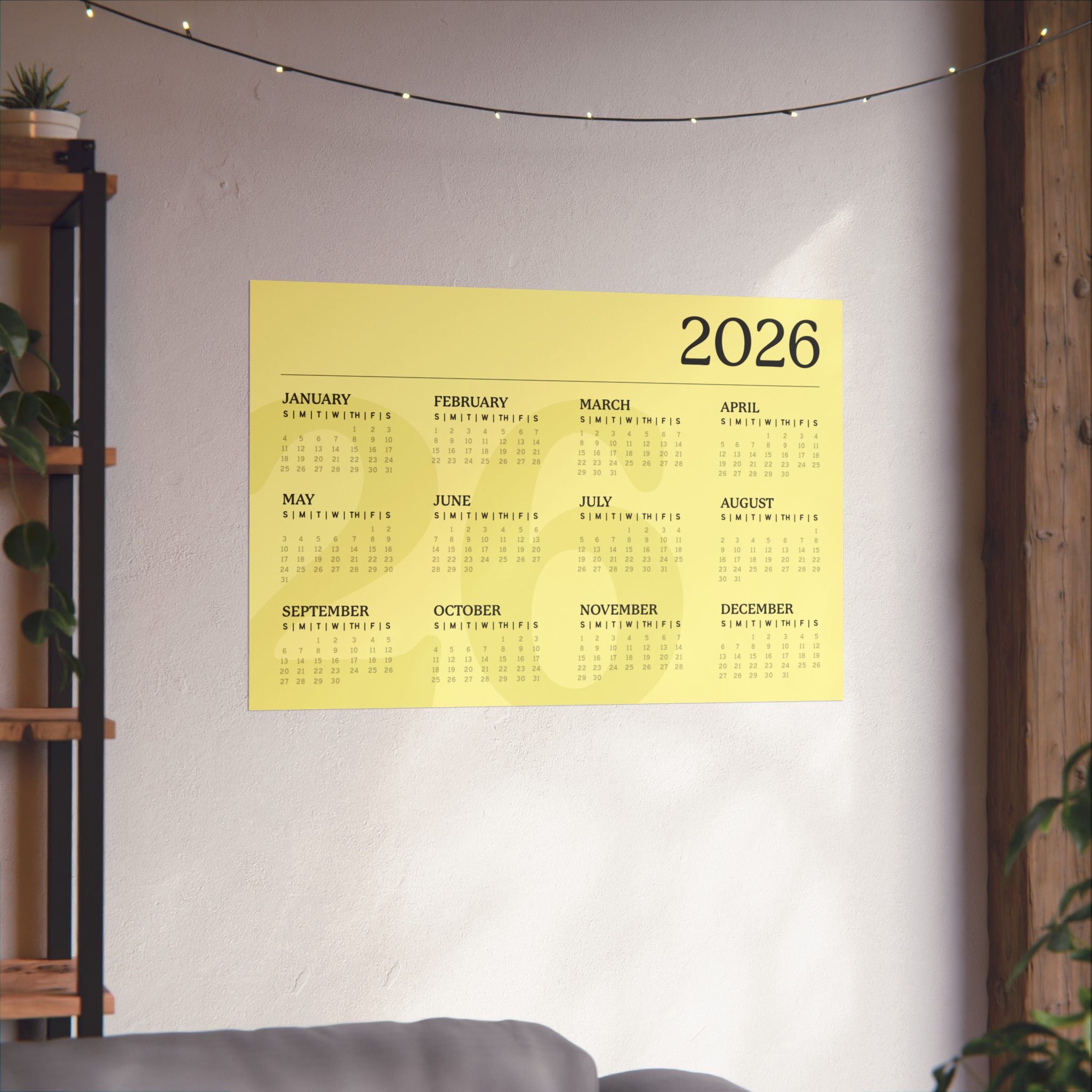 2026 Matte Horizontal Poster - Yellow