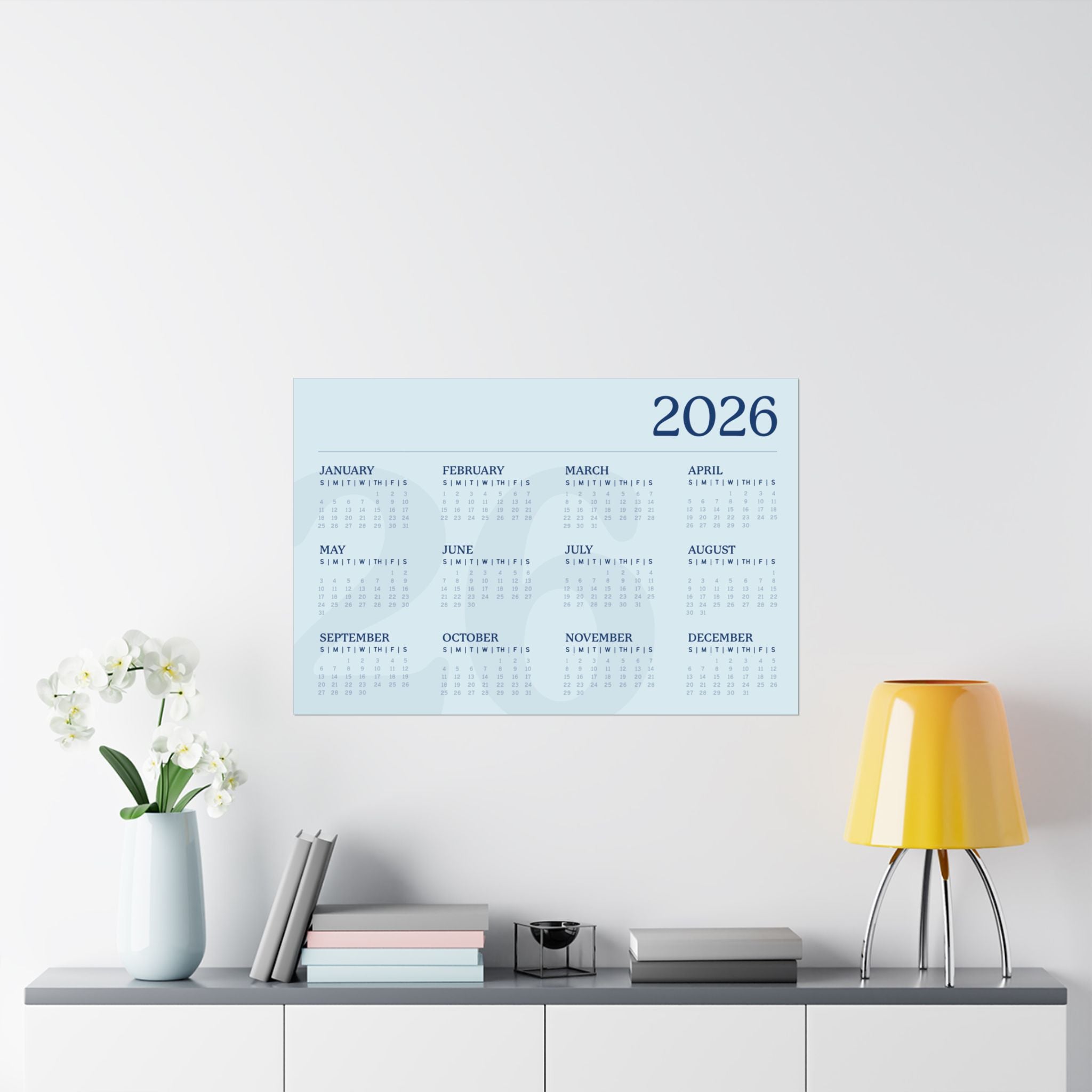 2026 Matte Horizontal Poster - Blue