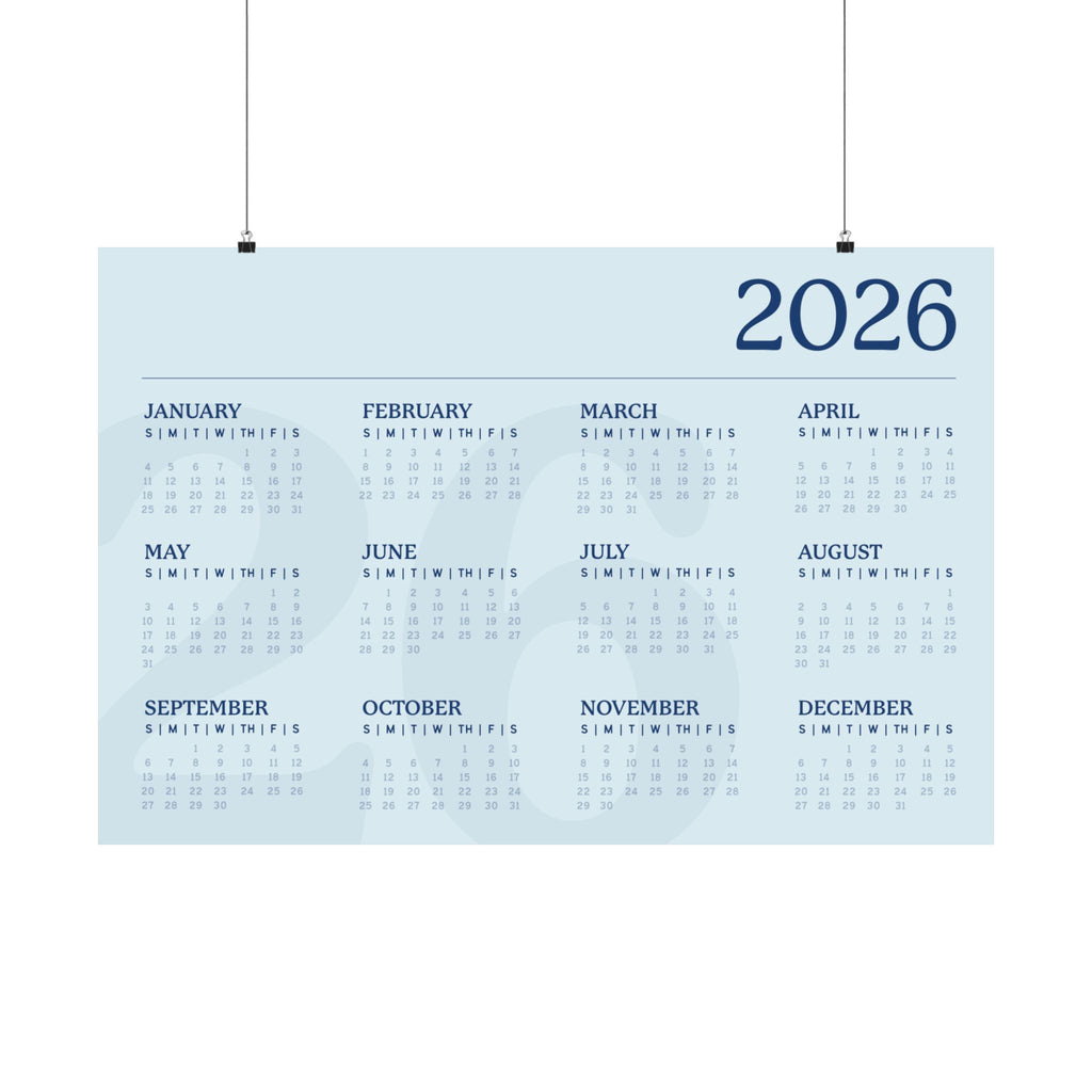 2026 Matte Horizontal Poster - Blue