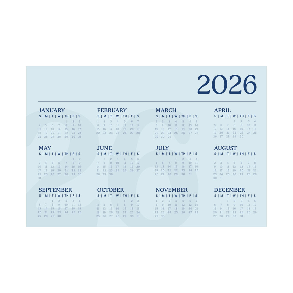 2026 Matte Horizontal Poster - Blue
