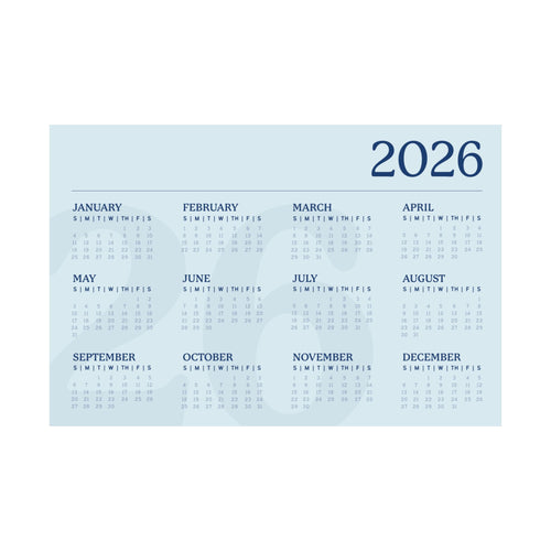 2026 Matte Horizontal Poster - Blue