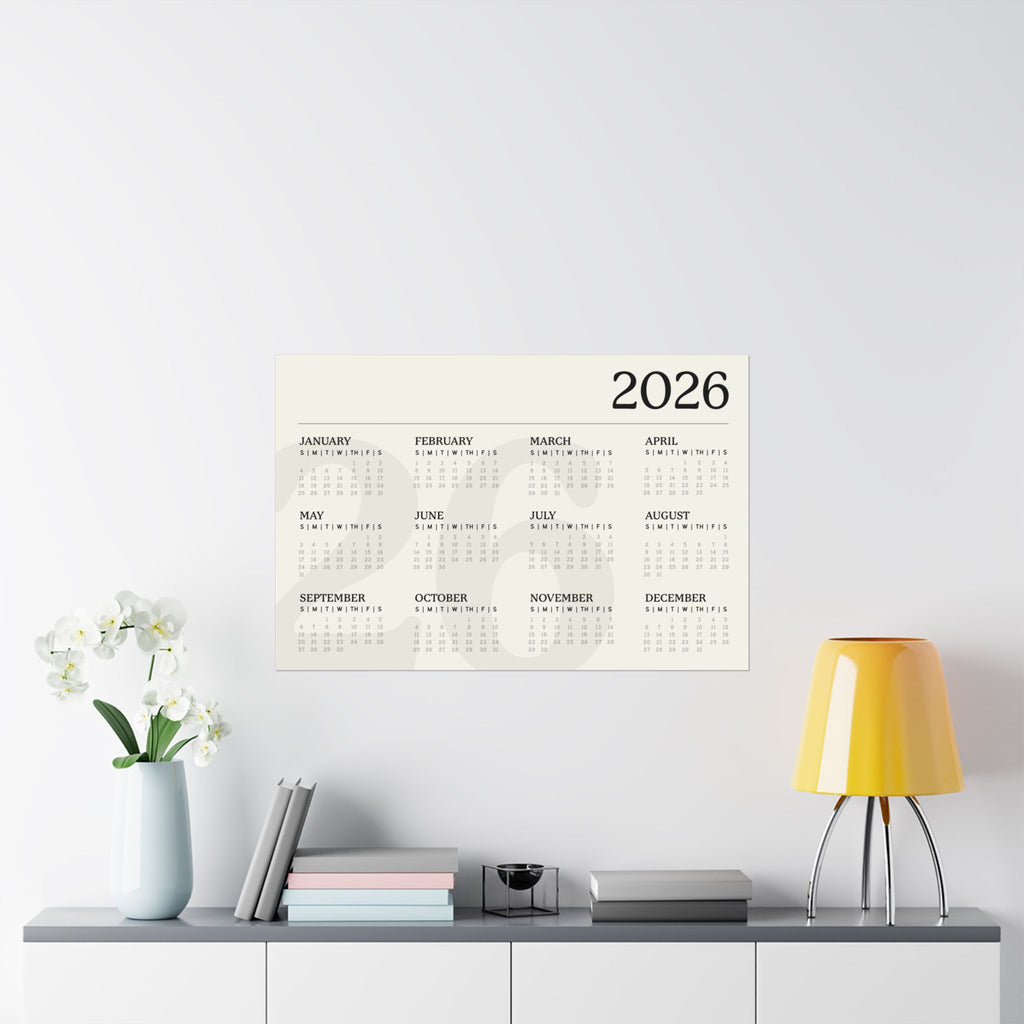 2026 Matte Horizontal Poster - White