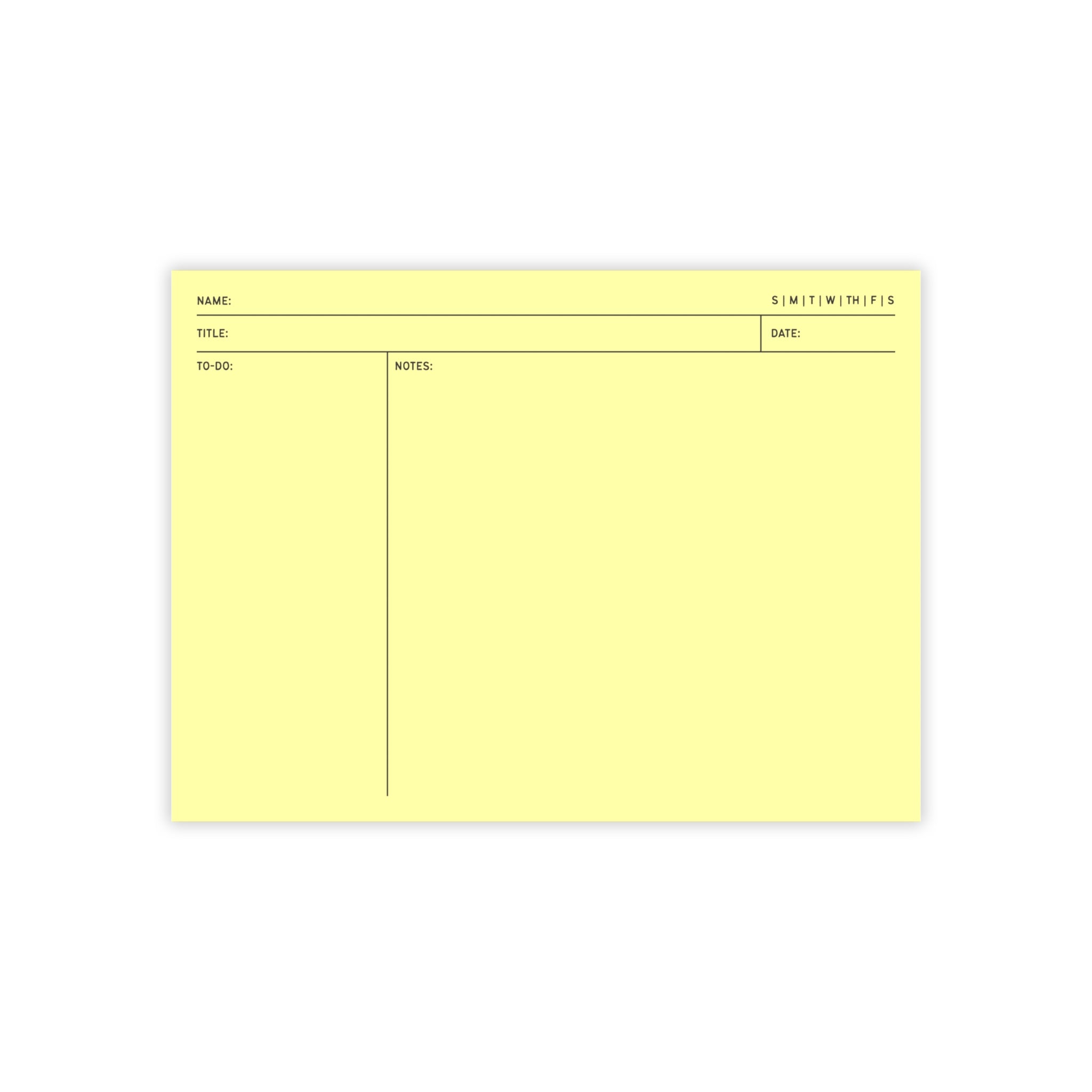Task Tracker Post-it® Note Pads - Yellow
