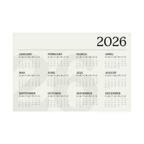 2026 Matte Horizontal Poster - White
