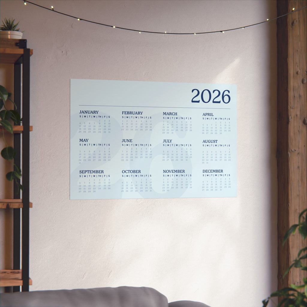 2026 Matte Horizontal Poster - Blue