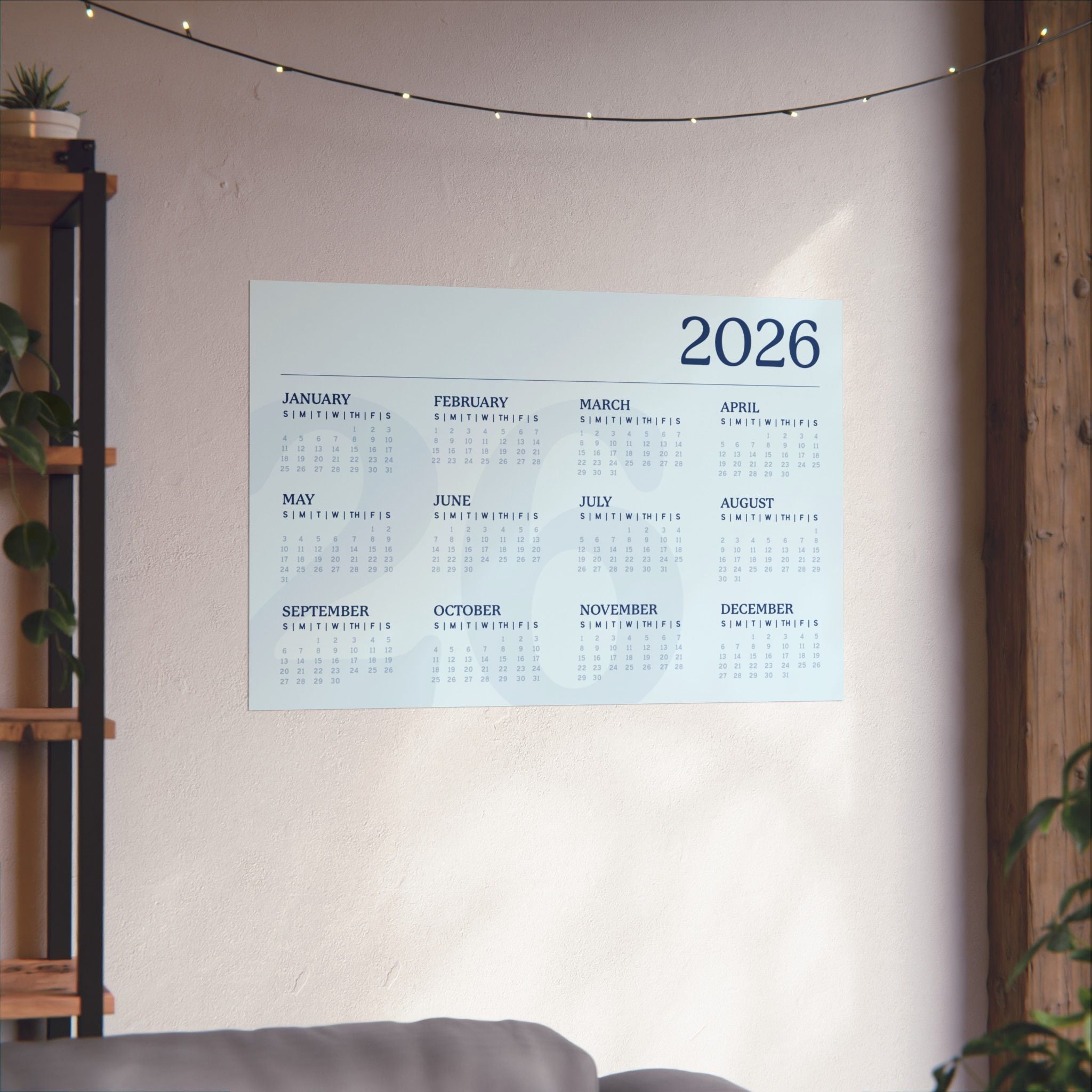 2026 Matte Horizontal Poster - Blue