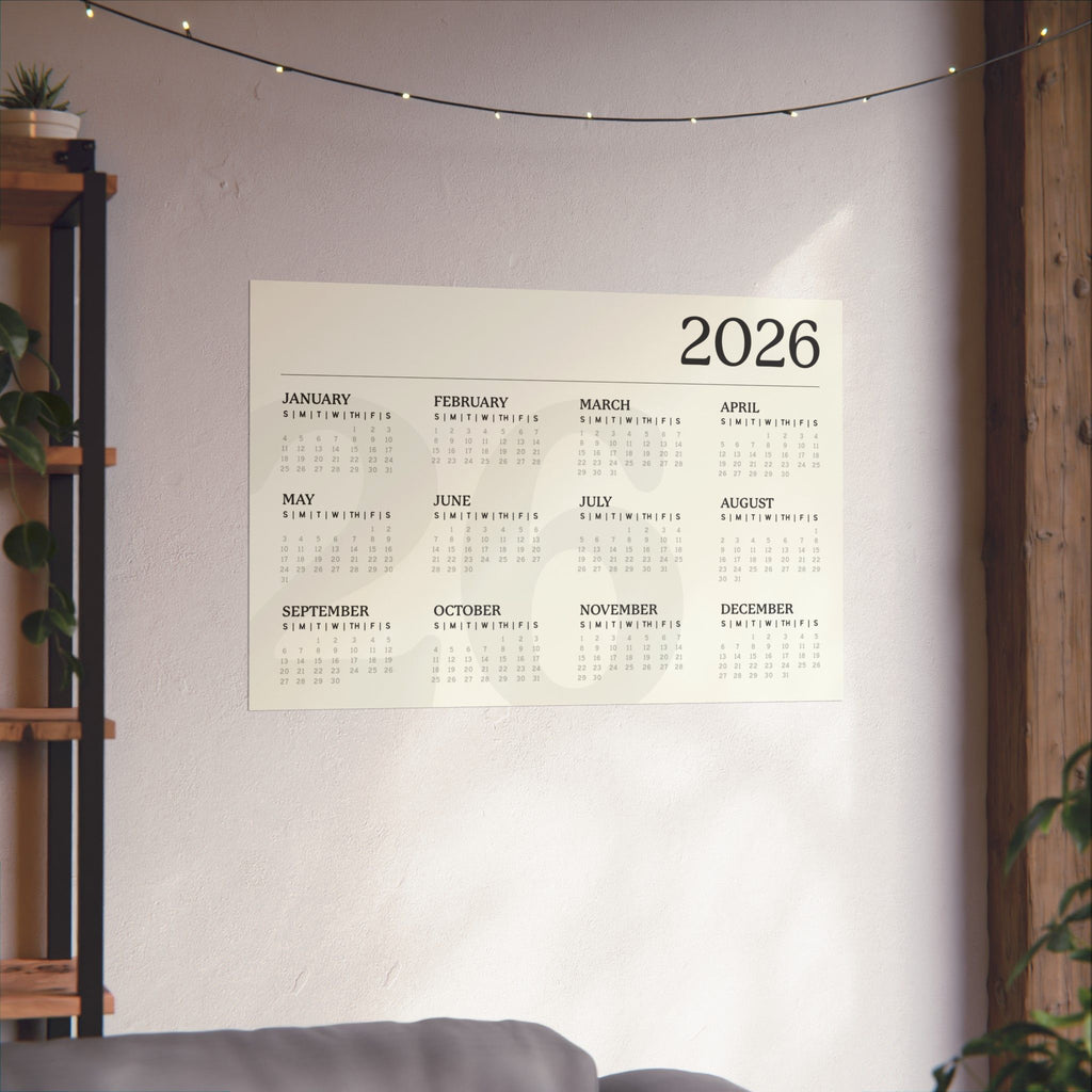 2026 Matte Horizontal Poster - White