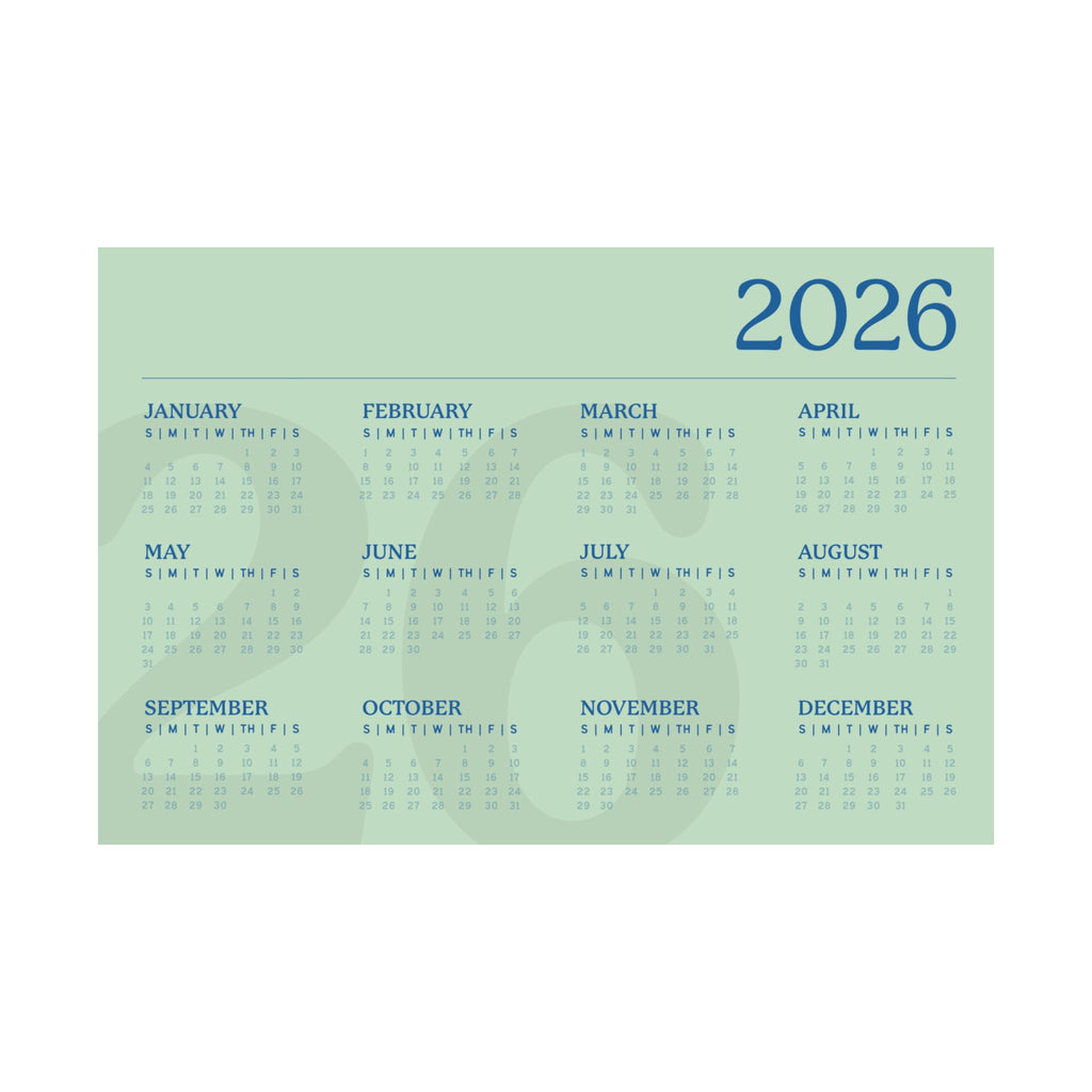 2026 Matte Horizontal Poster - Green