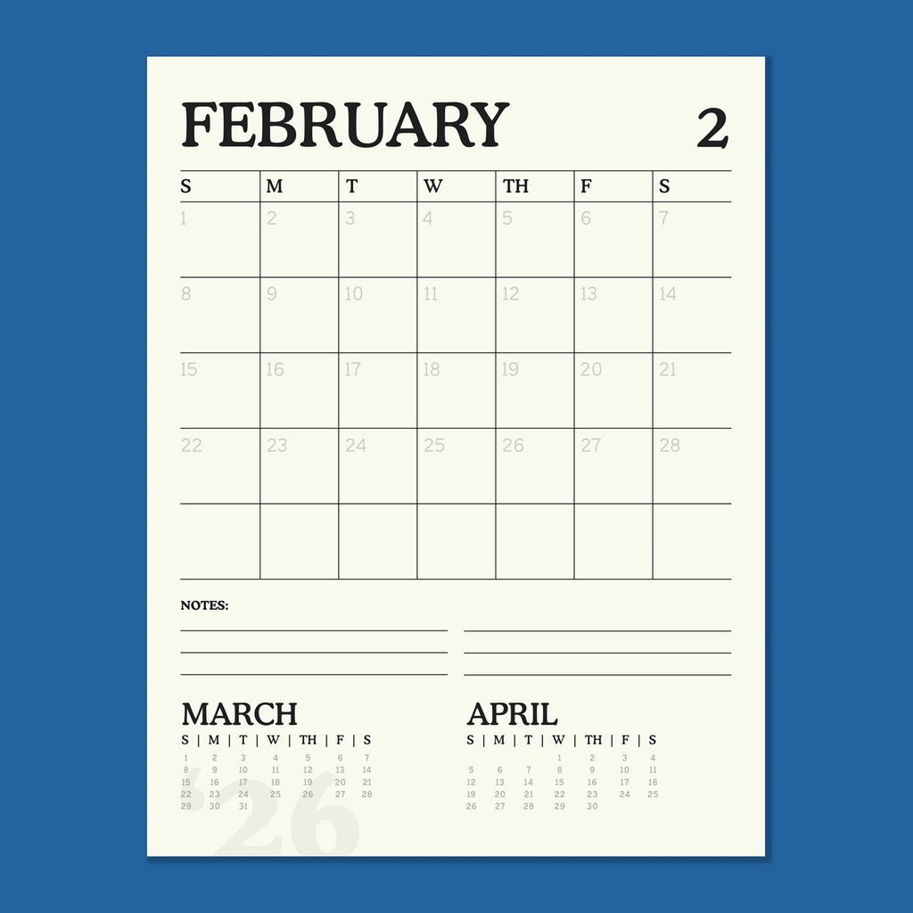 ’26 Calendar Template